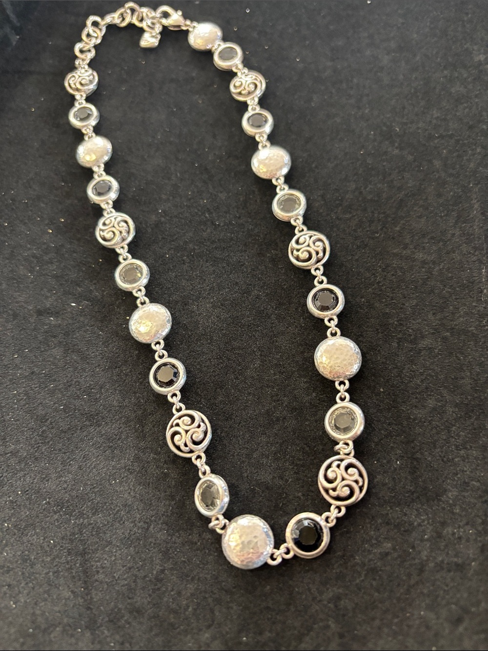 Brighton Europa Black and Silver Short Beaded Necklace